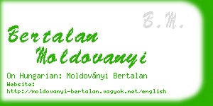 bertalan moldovanyi business card